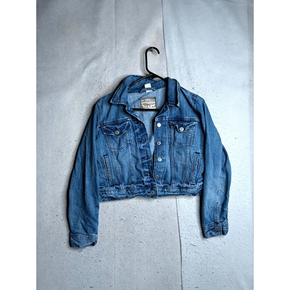 Levi's Cropped Blue Denim Jean Jacket